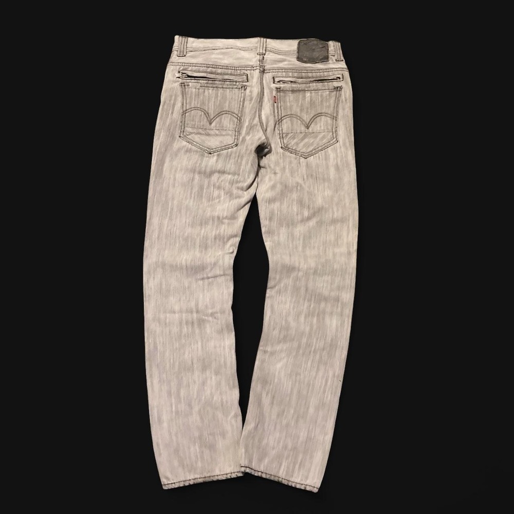 Levi's 511 Skinny Fit grey black moto 7-pocket jeans stretch grunge Men's 32/32